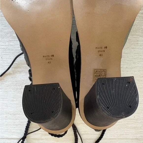 Free People Collection Pember black leather studded lace-up heels - Picture 11 of 13